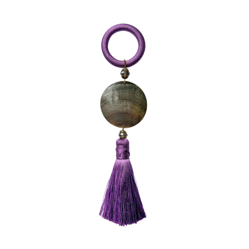 Sedefli ve puskullu dekoratif mor Atolye 11 pecetelik_Tassel and nacreous purple napkin holder_Z
