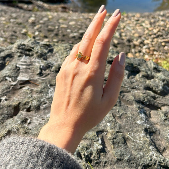 Sivas nazarlik simgesi pitrak motifli kucuk yuzuk_Small ring with burdock motif as an amulet