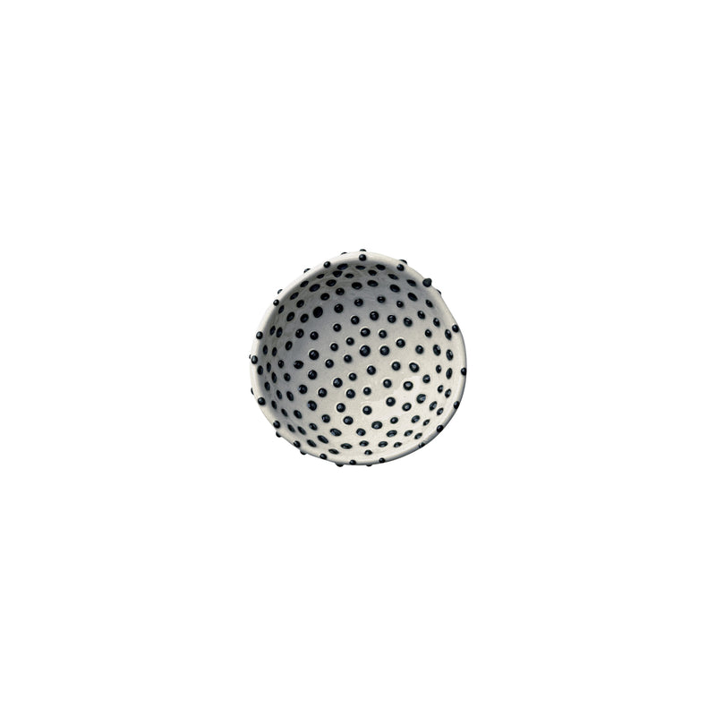 Siyah noktali kucuk seramik kase_Small ceramic bowl with small dots