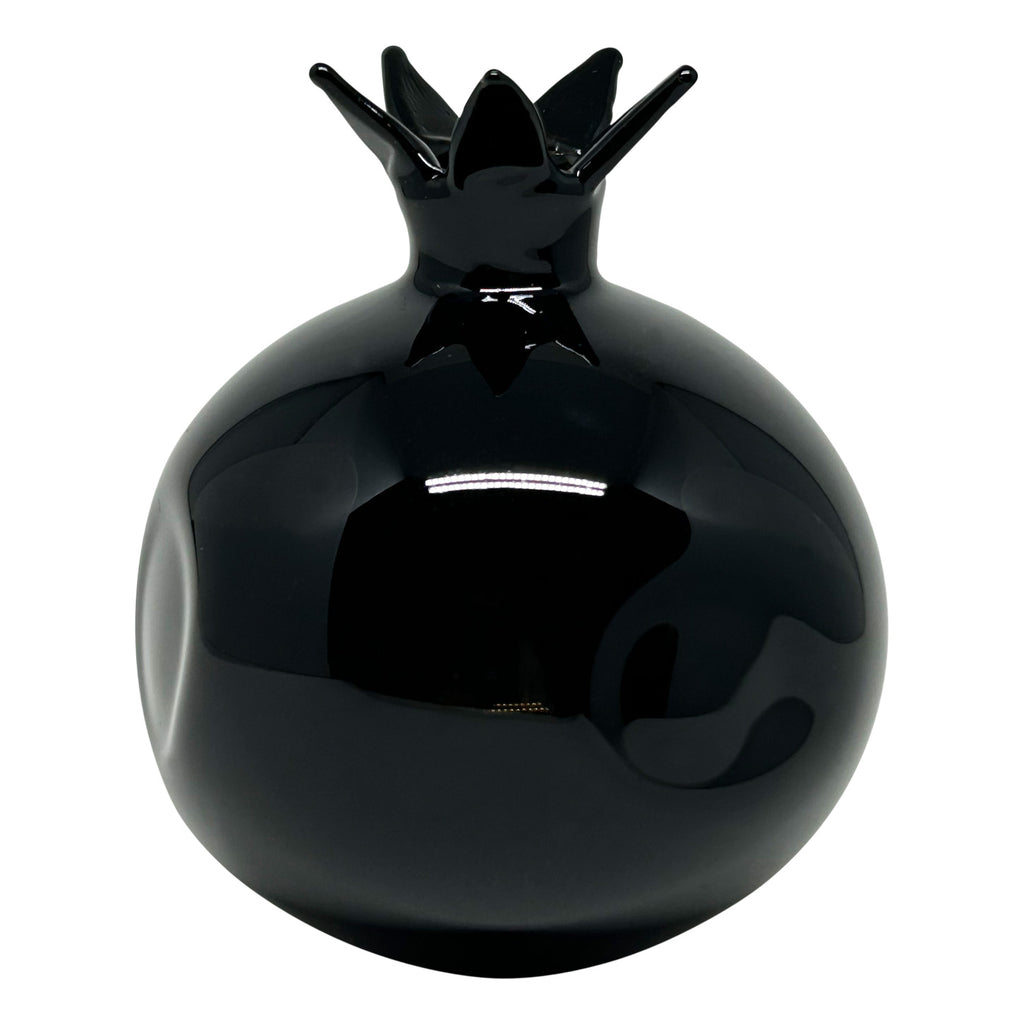 Siyah orta boy cam nar_Black medium size glass pomegranate