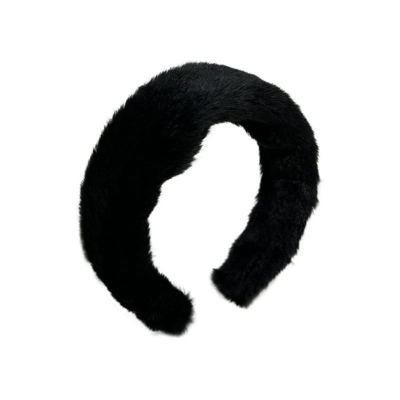 Siyah pelus sac bandi_Atolye 11 black plush head band