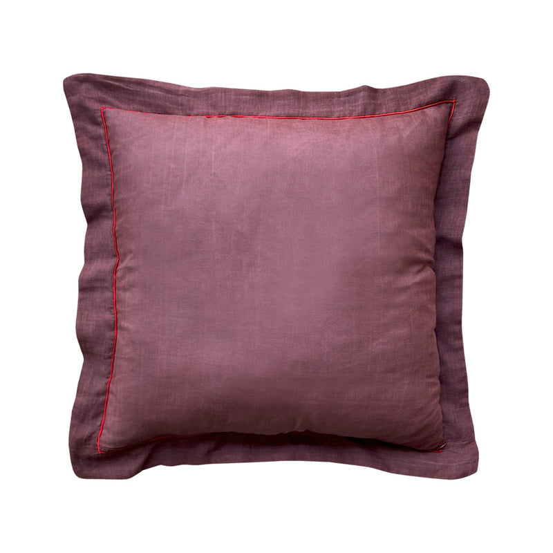 Taslanmis pamuklu kirmizi nakisli bordo kirlent_Stone washed cotton burgundy color pillow with red embroidery
