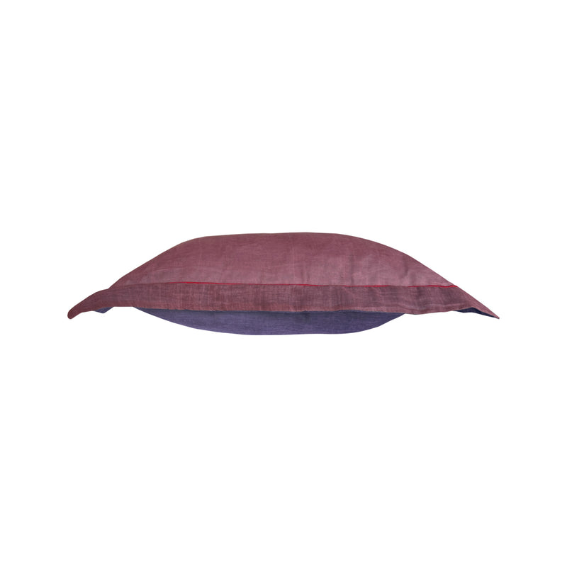 Taslanmis pamuklu onu bordo arkasi mor kirlent_Stone washed cotton pillow with dark red front and purple back