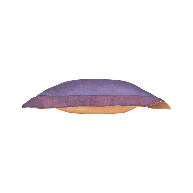 Taslanmis pamuklu onu mor arkasi turuncu kirlent_Stone washed cotton cushion with purple front and orange back_kissen_coussin