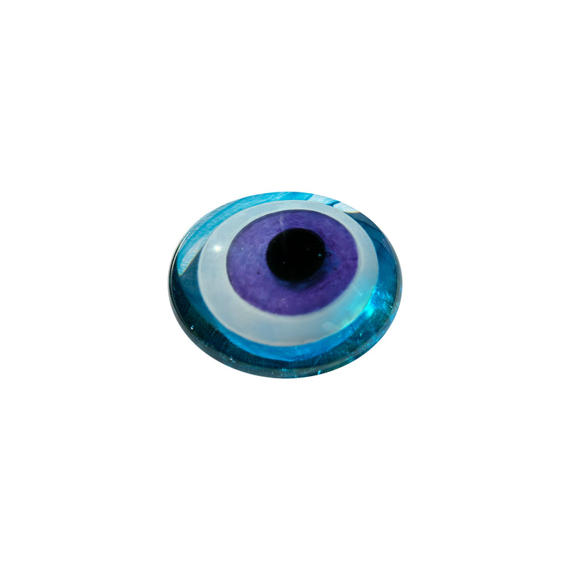 Turkuaz ve mor hediyelik cam buyuk goz boncugu_Turquoise and purple giftware glass large eye beadTurkuaz mor dekoratif cam goz nazalik_Turquoise purple decorative glass eye amulet