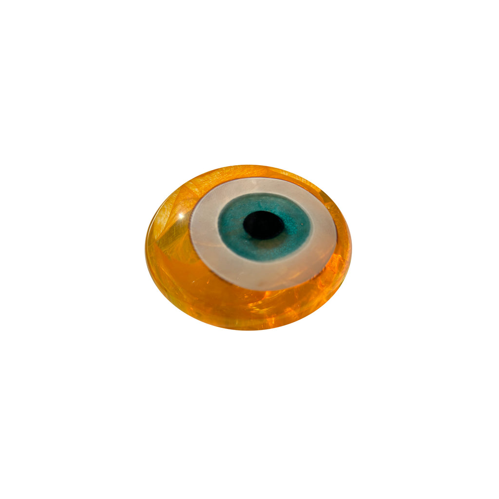 Turuncu turkuaz buyuk goz boncugu_Orange and turquoise big evil eye bead