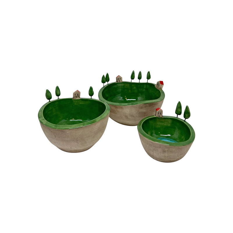 Uc tane hediyelik seramik suslu kase_Three giftware ceramic bowls