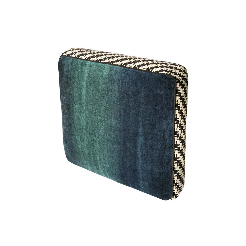 Yani baliksirti desenli onu turkuaz kare kirlent_Square throw pillow with herringbone patterned side and peacock blue front
