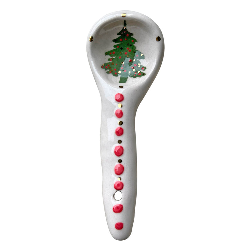 Yeni yil konseptli el yapimi seramik kasik_Handmade ceramic spoon with new year concept