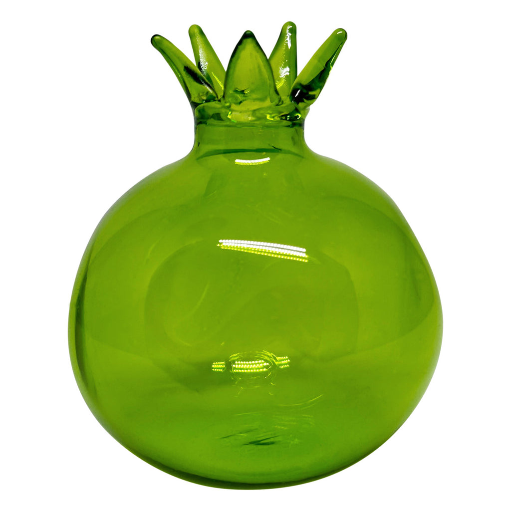 Yesil seffaf cam ev aksesuari nar_Green transparent glass home accessory pomegranate
