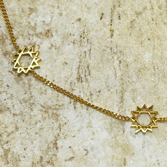Yildiz motifleri bir Istanbul kumasindan alinma tasarim bileklik_Designer bracelet with star motifs from an Istanbul fabric