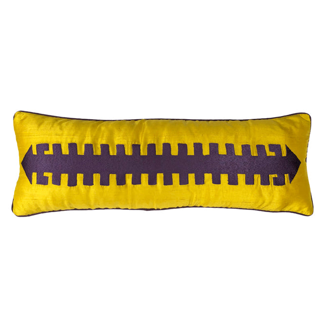 Bir Malatya kilim motifi hayat agaci desenli sari uzun yastik_Long yellow pillow with tree of life motif embroidered