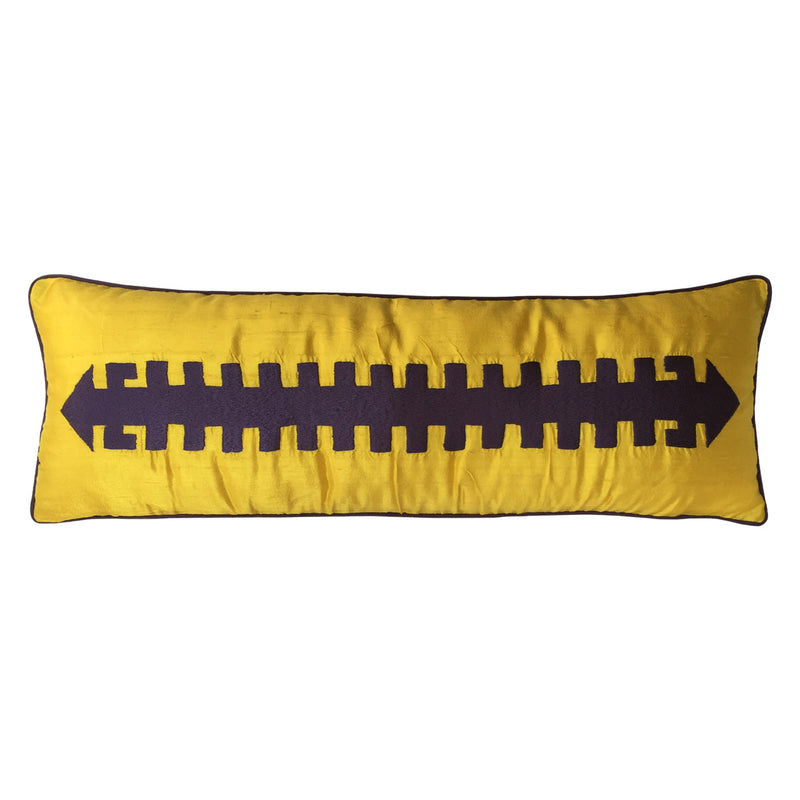 Ebedilik olmezlik sonsuzluk sembolu hayat agaci motifli sari uzun ipek kirlent_Yellow long silk cushion with tree of life motif symbolizing immortatility