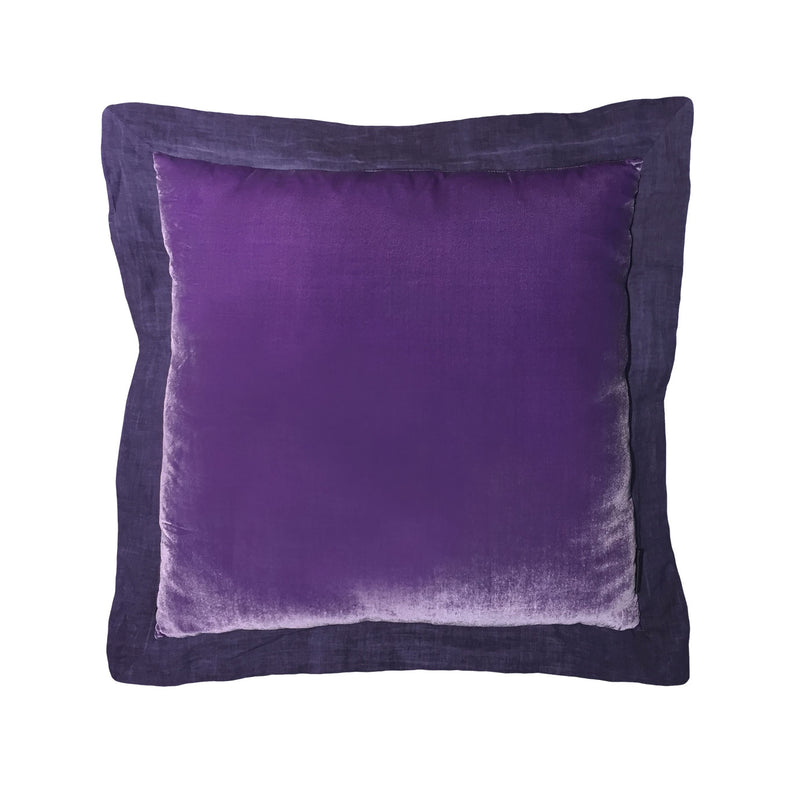 Pamuklu kulaklari olan eflatun buyuk kare ipek kadife kirlent_Cotton flanged violet velvet big square cushion cover_kissen_coussin