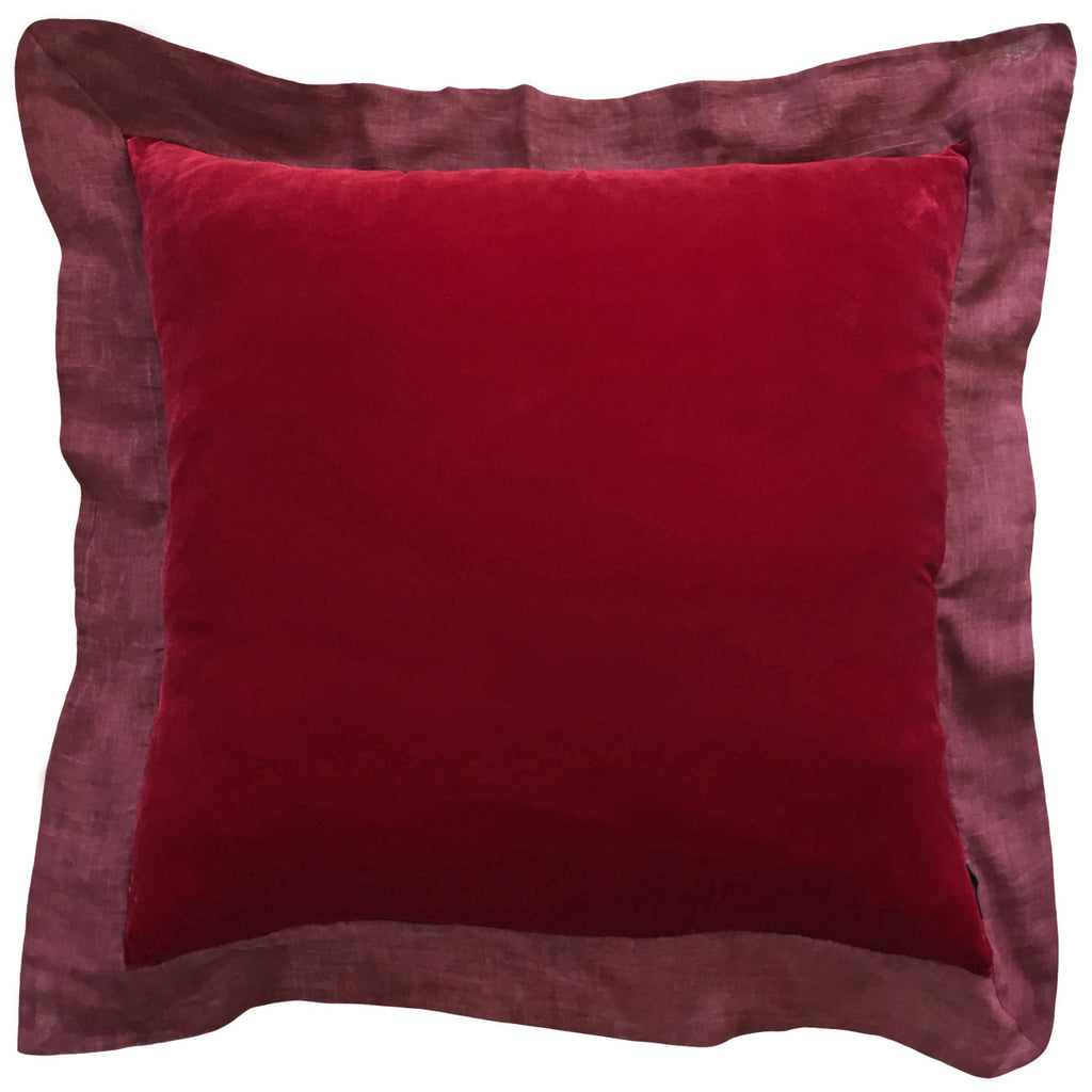 Pamuklu kulaklari olan koyu kirmizi buyuk kare ipek kadife yer yastigi_Cotton flanged dark red silk velvet big square floor cushion