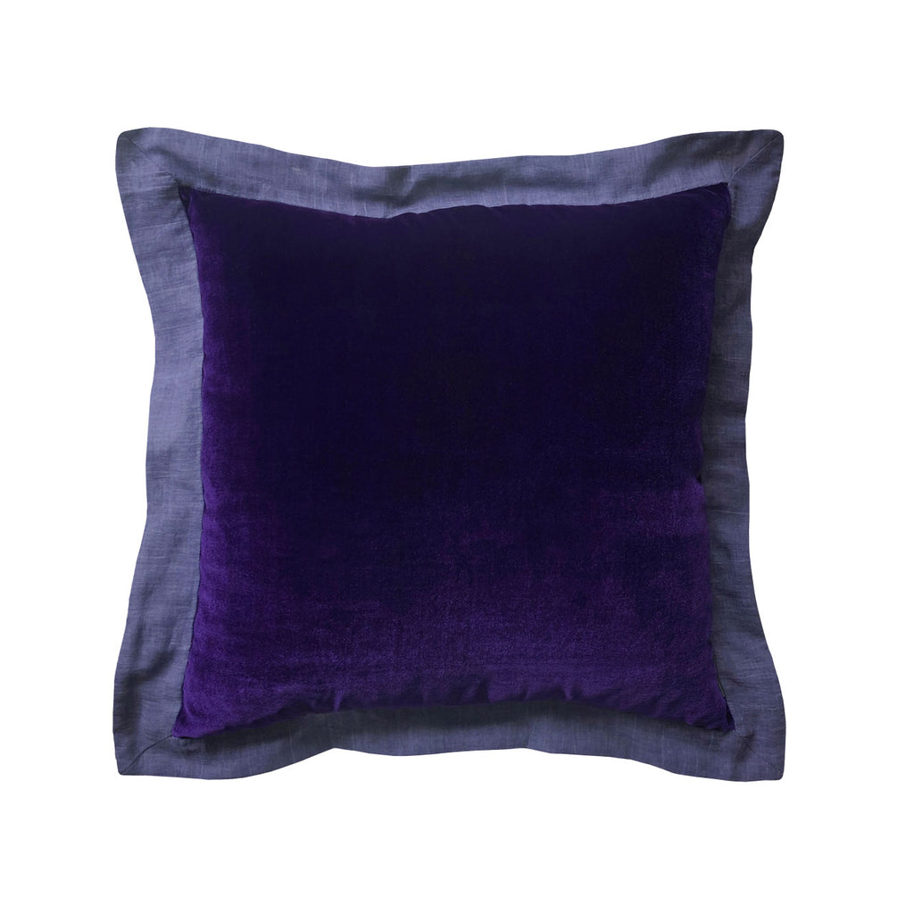 Pamuklu kulaklari olan mor buyuk kare ipek kadife kirlent_Cotton flanged purple silk velvet big square pillow case_kissen_coussin