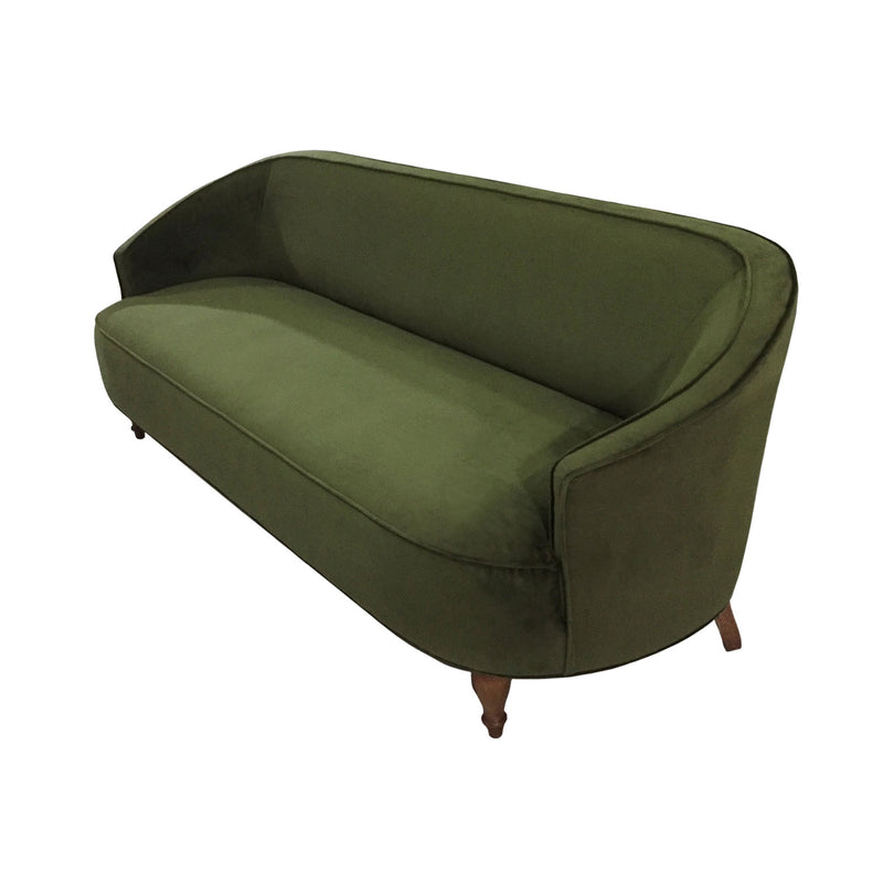 Yesil kadife dosemeli uzun kanepe_Long couch with green velvet upholstery