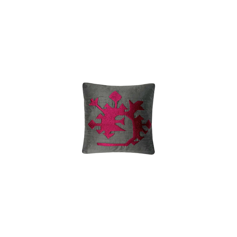 Yilan ejder motifi islemeli kucuk kare ipek yastik_Small silk pillow with serpent dragon motif_kissen_coussin